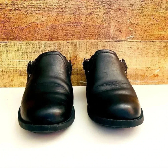 Teva Black Leather Foxy Sling-Back Clogs - Picture 5 of 8